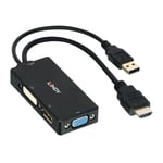 LINDY HDMI till DP/DVI/VGA-omvandlare