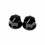 Fender Pure Vintage 1965 Jaguar Skirted Control Knobs Set of 2 (Black)