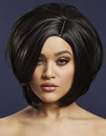 Savanna Deluxe Wig - Kan Styles! - Svart Parykk med Asymmetrisk Bob-Frisyre