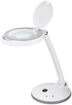 Goobay LED-förstoringslampa med stativ, 6 W, vit 80-450 lm, dimbar, 100 mm glaslins, 1,75x förstoring, 3 dioptrier