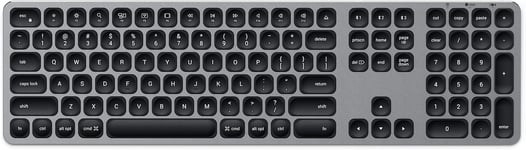 Clavier sans Fil Bluetooth en Aluminium avec Pavé Numérique QWERTY US,Clavier pour MacBook Pro/Air,iPad Pro/Air Mac,iMac et Plus,Gris,Disposition US