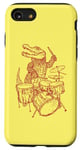 Coque pour iPhone SE (2020) / 7 / 8 Crocodile jouant de la batterie en forme de crocodile, percussion, reptile