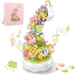 QLT Flowers Botanical Collection Music Rotating Box Building Block with Light (575 PCS), Compatible with Lego Flowers 8+ Girl's Toys for Mother's Day, Valentine and Birthday Gifts