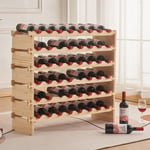 Etagère à Bouteille 90x30x81cm, Casier à vin Empilable, Support d'affichage de 48 Bouteilles, Porte Bouteille de Vin en Bois - Sifree