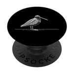 Line Art Wilson'S Snipe Oiseau et ornithologue PopSockets PopGrip Interchangeable