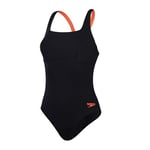 Speedo Maillot de Bain Flex Band avec Soutien-Gorge de Bain Intégré, Natation Fitness, Entraînement Maillot de Bain pour Femme, Noir/Rouge Sirène, 36