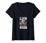 Womens DJ Catnip Play That Song - Funny Audio Wave House Music V-Neck T-Shirt