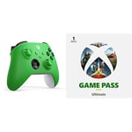 Xbox Wireless Controller - Standard - Velocity Green + Game Pass Ultimate 1M