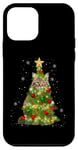 Coque pour iPhone 12 mini Cat Maine Coon Sapin de Noël pour les amoureux des chats