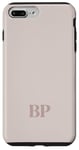 iPhone 7 Plus/8 Plus Initials BP Name Monogram B P Letter Lite Beige Ivory Tough Case