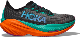 Hoka Men's Mach X 2 Wide Black/Electric Aqua, 42 1/3