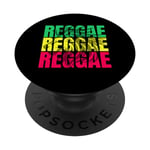 Drapeau Rasta Couleurs Reggae Music Festival Rasta Lion Rastafari PopSockets PopGrip Interchangeable