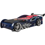 Turbo - Lit Voiture 90x200cm Bleu Style Racing