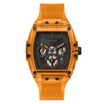 Montre Homme GUESS PHOENIX GW0203G10 Silicone Orange Noir Multifonction