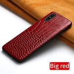 BVCX Original Leather Phone Case for Apple ip11 11 Pro Max X XR XS max 6 5s 6S 7 plus 8 plus se 5 360 Full protective Back Cover (Color : Red, Material : For iPhone XS MAX)