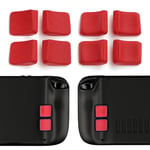 PlayVital Bouton pour Steam Deck Mix Version Bouton Grip d'Amélioration pour Steam Deck LCD Boutons Arrière de Protection Accessoires pour Steam Deck OLED - Rouge (Design Profilé & Clouté)