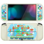 PlayVital ZealProtect Soft Protective Case for Nintendo Switch OLED, Flexible Protector Joycon Grip Cover for Switch OLED with Thumb Grip Caps & ABXY Direction Button Caps - Blocks Adventure