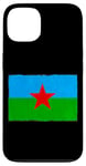 Coque pour iPhone 13 Drapeau Romani Étoile rouge sur drapeau vert et bleu