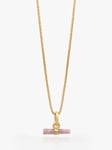 Rachel Jackson London Mini Rose T-Bar Necklace, Gold