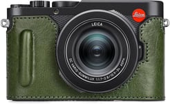 Étui pour Leica D-LUX 8 La caméra, Style Rétro - Demi-Housse de Protection en Cuir Véritable pour Leica D LUX 8/D-LUX8 La caméra - avec Ouverture en Bas et Poignée - Verte.[G439]