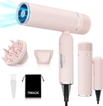 Diffuser Hairdryer Travel Hair Dryer, Ionic Blow Dryer Anti-Hair Intake