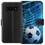 Samsung Galaxy S10 Sort Lommebokdeksel Fotboll