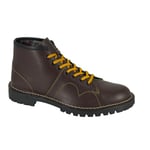 Grafters Original Coated Leather Retro Monkey Boots 10 UK för män Wine 10 UK