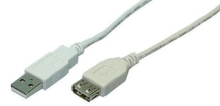 LogiLink USB Cable  USB 2.0  male/female  grey  2 