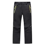 LANBAOSI Pantalon Ski Enfants Hiver Garçons Filles Imperméable Pantalon Randonnée Chaud Softshell Doublé Polaire Pantalon de Montagne