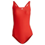 adidas HR7591 3S Mid Suit Swimsuit Femme Bright Red/White Taille 36