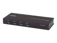 Aten Us3344i - Usb-Växel - 4 X Usb 3.2 Gen 1 - Skrivbordsmodell, Rackmonterbar - Likström