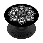 PopSockets Black Mandala Pop Mount Socket Cute Designed Divine Mandala PopSockets Grip and Stand for Phones and Tablets