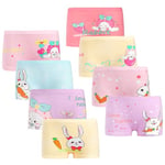 HOTUT Fille Culotte en Coton, Lot de 8 Boxers pour Filles, sous-Vêtements en Coton Doux et Confortables, pour Filles et Adolescentes de 2/4/6/8/10 Ans (Motif de Lapin)