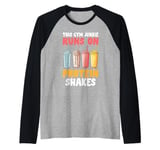 This Gym Junkie runs on Protein Shakes Protein Raglan Baseball Tee