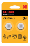 KODAK Max lithium CR1616 battery (2 pack)