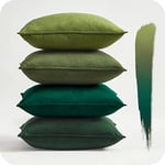 Topfinel Housse Coussin 60x60 Vert Canape Decoration Salon Chambre 4pcs Gros Housse Coussin en Velours Décoratif Chaise Maison Lit Fauteuil de Bureau Enfant Bebe Jardin Déco Aesthetic Scandinave