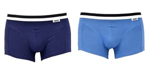 Boxer Dim Homme En Coton Stretch Ultra Confort -Assortiment Modèles Photos Selon Arrivages- Pack De 2 Boxers Bleu/Bleu Cobalt