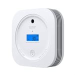 Smoke & Carbon Monoxide Alarm with Digital LCD Display, AEGISLINK Combination Smoke and CO Alarm Detector with 10-Year Lifespan & Replaceable Battery and Test/Silence Button, SC200