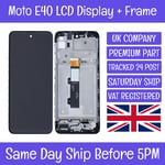 Moto Motorola E40 2021 XT2159 LCD Display Screen Touch Digitizer W/ Frame