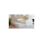 Azura Home Design - Lit gigogne Freddy blanc 90x200 cm avec matelas et rangement