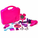 Girls Toy Vanity Beauty Cosmetic Bag Carry Case Hair Dryer Make Up Gift Set