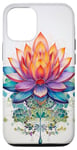 Coque pour iPhone 12/12 Pro Fleur de Lotus Japonais Yoga Zen Bouddha Coloré Floral