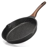 ZUOFENG Nonstick Frying Pan Skillet 20CM, Stone Pans Cookware Granite Coating, Non-Stick Saucepans Omelette Induction Pans.