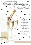 30th ANNIVERSARY CARD, Pearl To a Special Couple Champagne Design