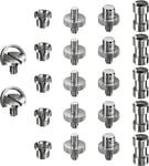 Adaptateur Camera 1/4¿ À 3/8¿ Filetage Vis Adapteur Pour Trépied, Monopode, Tête De Rotule, Support Et Lampe Vidéo Reflex Dslr (22 Pièces)[YIN144669]