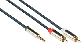 Câble De Connexion Audio Prise Jack 3,5 Mm Vers Fiche Rca 2X (Rca) 3 M Bleu Foncé