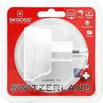 SKROSS | 1.500205 | Adaptateur de Voyage de l'UE vers la Suisse - Tension et puissance : 100V - 1000W / 250V - 2500W - Protection anti-choc électrique