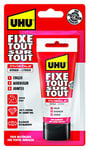 UHU Fixe tout sur tout invisible- Colle de fixation transparente pour coller, assembler et jointer, technologie SMP polymer, sans solvants, transparente, tube 75g