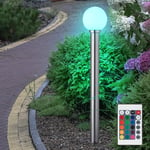 Clairage de chemin, dimmable avec télécommande, lampe boule de jardin, lampadaire, lampe de terrasse, debout à l'extérieur, changement de couleur led