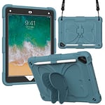 iPad Air 5ème génération / 4ème génération / iPad Pro 11 (3ème génération / 2ème génération) Housse 3D Heavy Duty pour Enfant avec Porte-Stylo dragonne pour iPad 10,9 / 11" Vert foncé